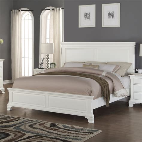 Laveno 012 White Wood Bedroom Set Queen And King Bed Dresser Mirror Ni