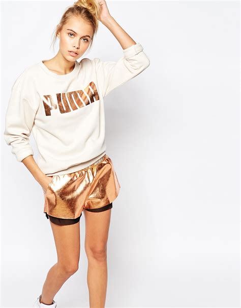 Check spelling or type a new query. Lyst - Puma Oversized Crew Neck Sweatshirt With Rose Gold Logo in Metallic