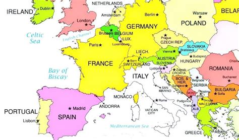 Digital Modern Map Of Europe Printable Download Large And 9 World