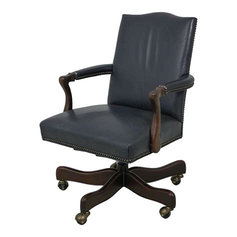 Distressed Blue Leather Office Desk Chair Chairish