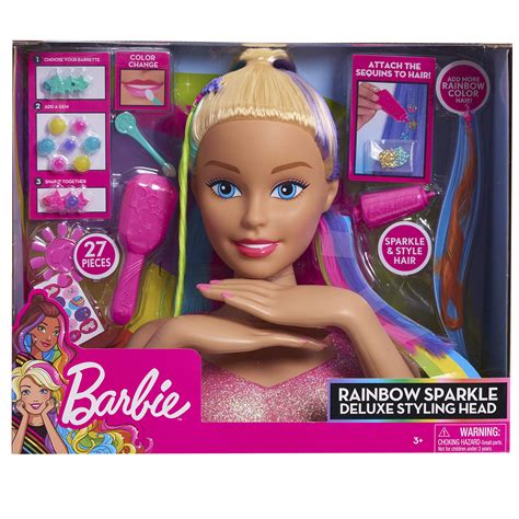 Just Play Barbie Rainbow Sparkle Deluxe Styling Head Blonde Hair Buy Online In Uae At Desertcart