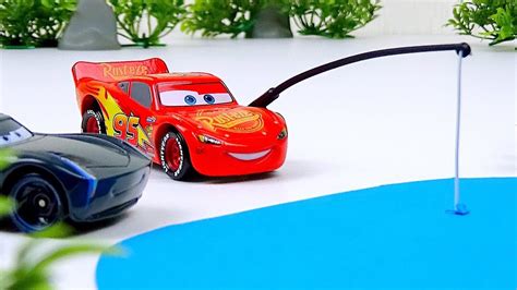Lightning Mcqueen Goes Fishing Disney Cars Toys Stop Motion Animation