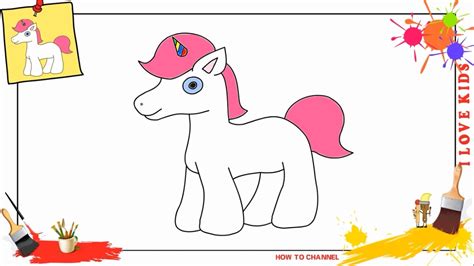 How to draw a unicorn! How to draw an unicorn EASY & SLOWLY step by step for kids ...