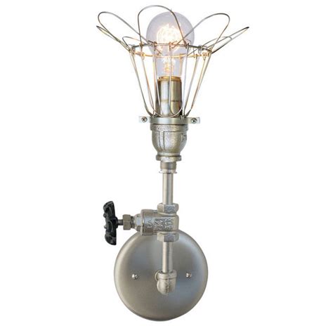 Industrial steampunk heavy duty 4 bulb pipe wall light. Hand Crafted Cage Vintage Valve Pipe Nickel Wall Sconce by ...