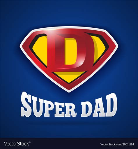 Super Dad Logo Design For Fathers Day Royalty Free Vector