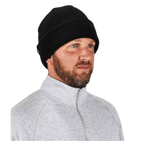 Ergodyne N Ferno 6811zi Zippered Rib Knit Beanie Hat W Bump Cap Full