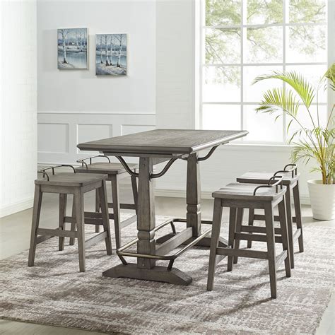Steve Silver Ryan Transitional 5 Piece Counter Height Table And Stool