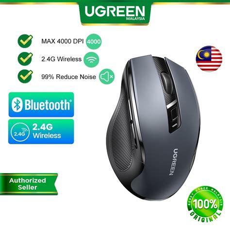 Ugreen Wireless Mouse 6 Silent Buttons 5 Level Dpi Setting 4000 Dpi