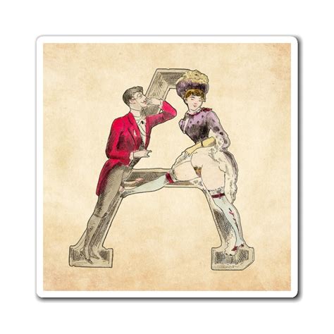 Magnet Featuring The Letter A From The Erotic Alphabet 1880 By Frenc Flashback Shop