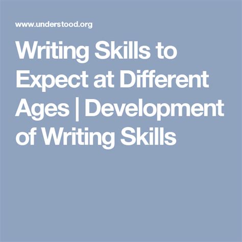 Writing Skills: What to Expect at Different Ages | Writing skills, Skills to learn, Skills