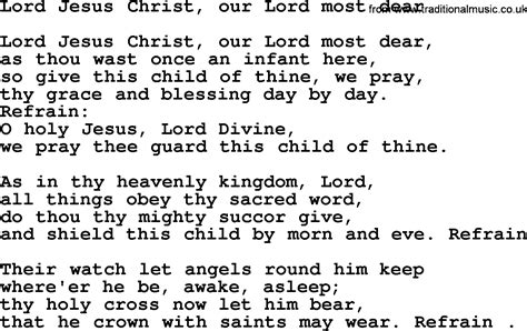 Catholic Hymns Song Lord Jesus Christ Our Lord Most Dear Lyrics