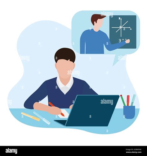 Vector Illustration Distance Education Distance Learning Online