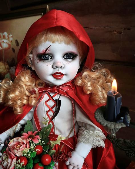 Ooak Horror Creepy Reborn Doll Mysterious Red Riding Hood Etsy
