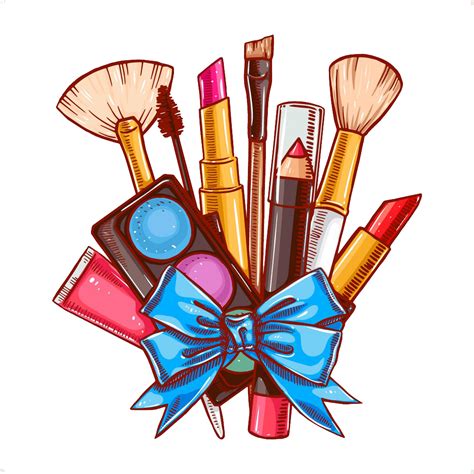 Cosmetics Makeup Brush Lipstick Cartoon Makeup Clipart Png Download