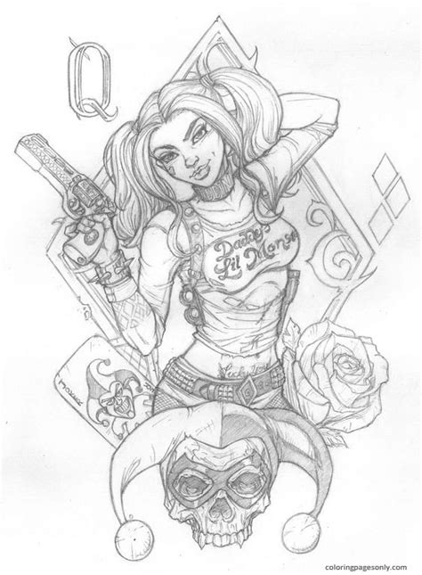 Free Printable Harley Quinn Coloring Pages