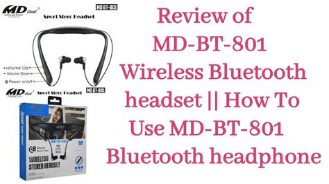 Hindi Review Of Md Bt 801 Wireless Bluetooth Headset How To Use Md