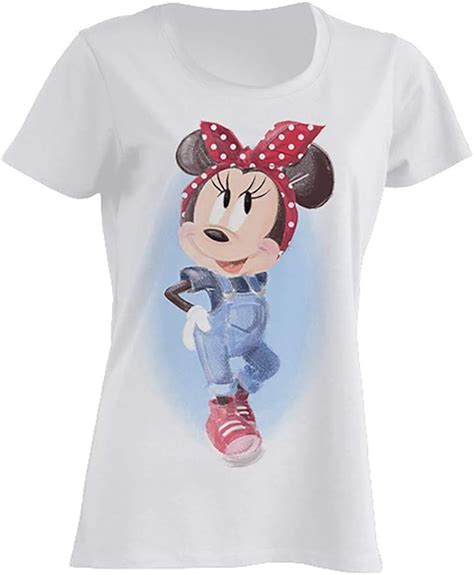 Disney T Shirt Minnie Mouse Pin Up 100 Cotone Sml S Amazonit