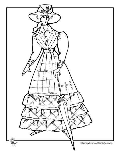 victorian woman coloring pages   print
