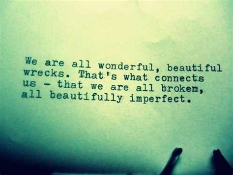We Are All Wonderful Beautiful Wrecks Thats What Connects Us That