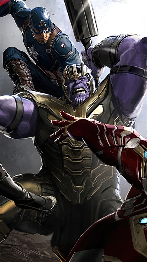 1411237 Avengers Endgame Iron Man Thanos Superheroes Artwork