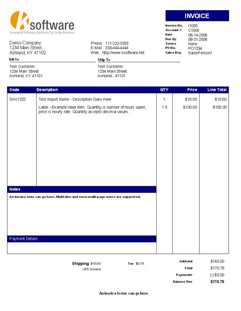 Professional Invoice Template Invoice Example