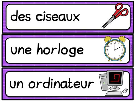 French Classroom Objects Les Objets Dans La Classe Vocabulaire Et Lexique Elementary
