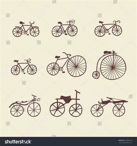 Set Doodle Bicycles Vector Illustration Ioslated Stock Vector Royalty