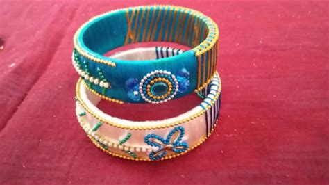 Silk Thread Bangle Making Designer Bangles Diy Crafts Youtube