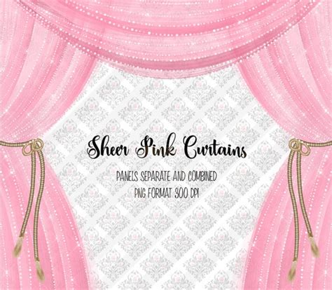 Sheer Pink Curtains Clipart Diamond Curtains Diamond Sparkle Etsy