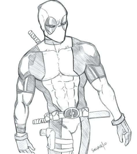 Deadpool Drawing In Pencil Full Body At Getdrawings Free Download
