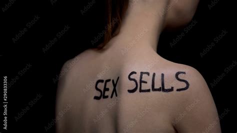 Helpless Naked Female Turned From Camera With Sex Sells Phrase Illegal Hot Sex Picture