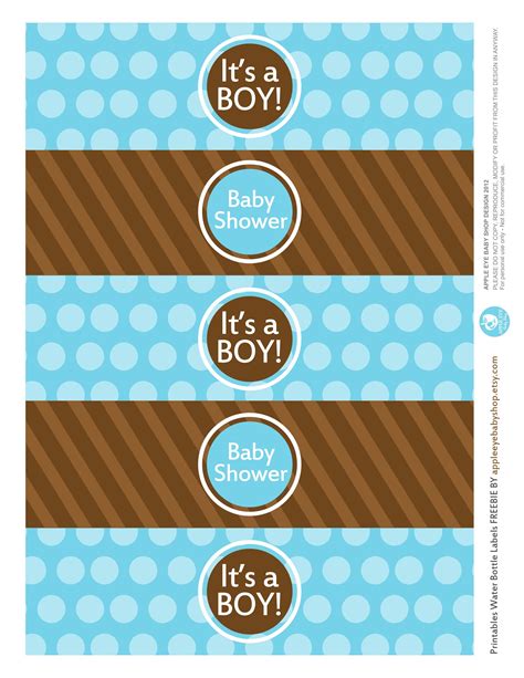 Please note labels measure 2. @appleeyebaby | I have something for you Baby Shower...Free Printables | IT'S A BOY Water Bottle ...