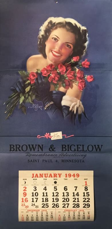 Zoë Mozert Pastel For Brown And Bigelow Calendar 1949 In Fred W S Zoë Mozert Comic Art Gallery