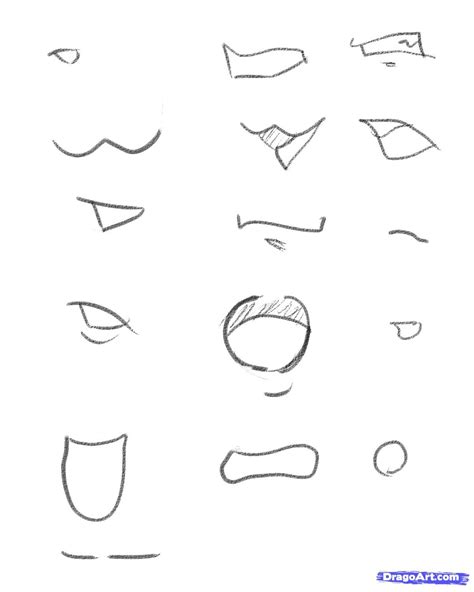 Anime Mouth Sketch Images And Pictures Anime Face Drawing Smile