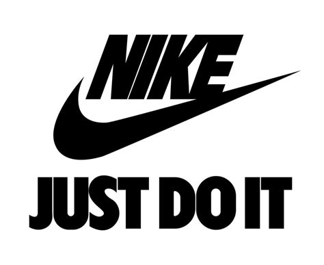 Nike Logo And Just Do It Symbol Black With Name Clothes Design Icon