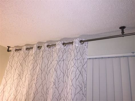 Need Drapes To Hang Over Vertical Blinds Mount Rod To Ceiling Rod