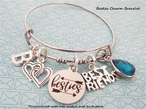 Besties T Best Friend Charm Bracelet T For Bff Personalized
