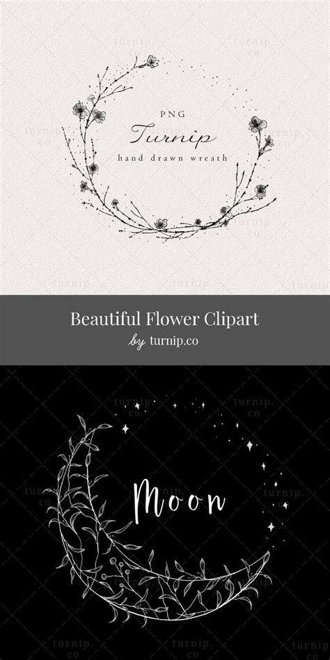 Beautiful Flower Wreath Clipart Border Frames in SVG & PNG / Floral