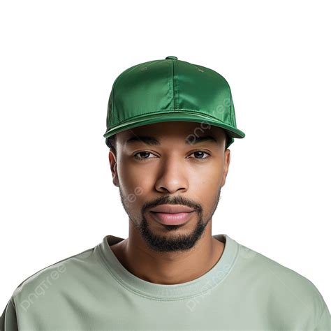 Gorra Verde Usar Sombrero De Hip Hop Modelo Vista Frontal Png Gorra