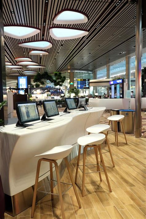 Interior Of Departure Terminal At Singapore Changi Airport