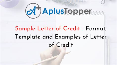 10 Sample Letter Of Credit Format Template And Examples Of Letter