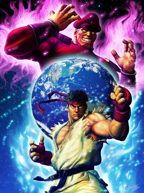 Ryu And M Bison Art By Vinicius De Moura Street Fighter Characters Ryu Street Fighter Street