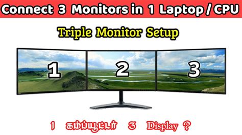 Connect 3 Monitors In 1 Laptop Cpu Triple Monitor Setup Step By