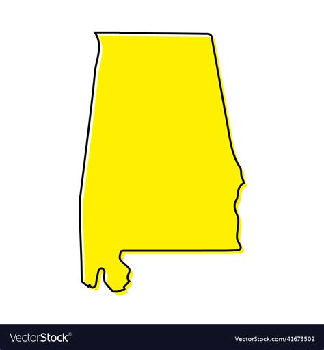 Simple Outline Map Of Alabama Is A State Vector Image