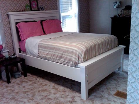 Strong wooden slats are also used to support a mattress and keep the. Ana White | Full Size Farmhouse Bed - DIY Projects