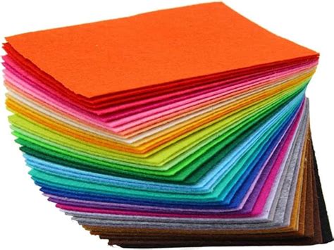 Trixes 40pc Pack Multicoloured Felt Sheets Arts And Crafts Felt