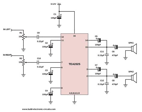 Audio Stereo Amplifier Circuit Diagram