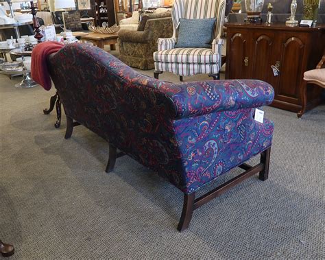 Custom ethan allen camelback sofa with cherrywood queen anne leg style 75 long. Ethan Allen Camelback Sofa | New England Home Furniture ...