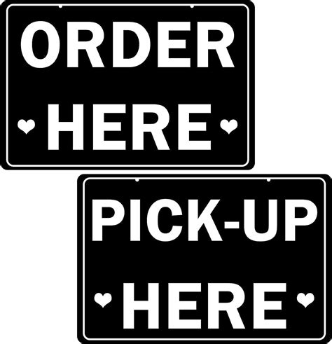 Order Here Pick Up Here Signs2 Pack Double Sided Order