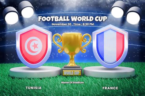Premium PSD | World cup group stage matches Tunisia vs France